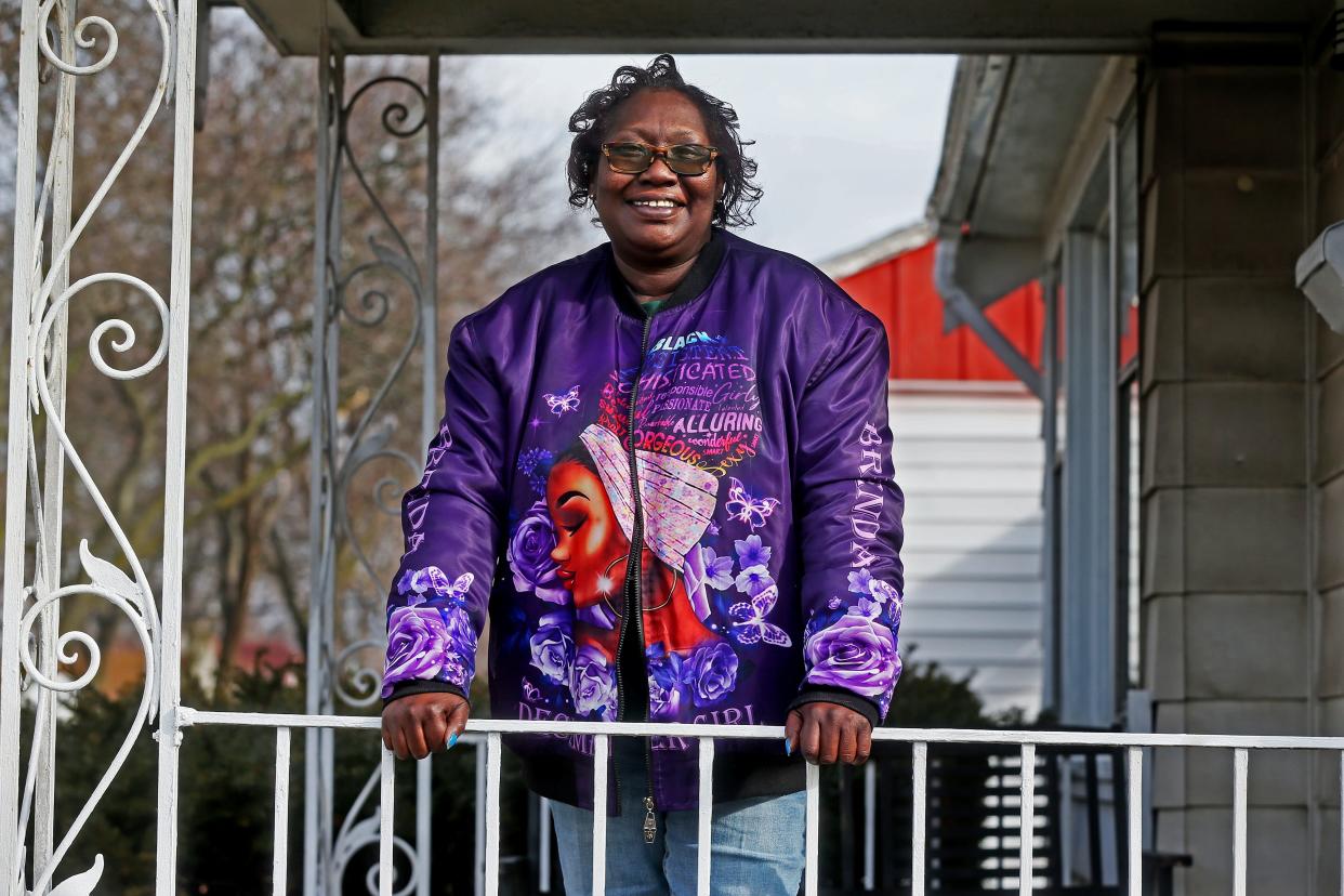 Brenda Cogshell is the beneficiary of a $10K grant she received through Movin' Out's downpayment assistance program. Once homeless, she worked through several agencies to go from homeless to a shelter, and eventually through Movin' Out, a homeowner.