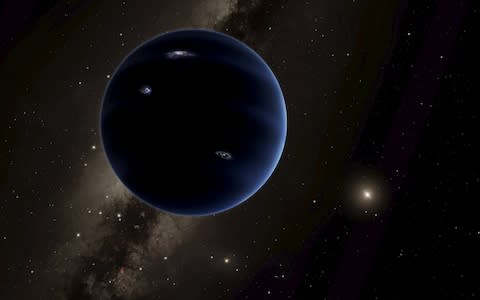 An artist's rendering shows the distant view from "Planet Nine" back towards the sun - Credit: &nbsp;California Institute of Technology (Caltech)&nbsp;