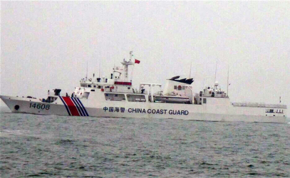 最近中國海警船連日擅闖金門禁限制水域，遭我國海巡驅離。(圖：海巡署提供)