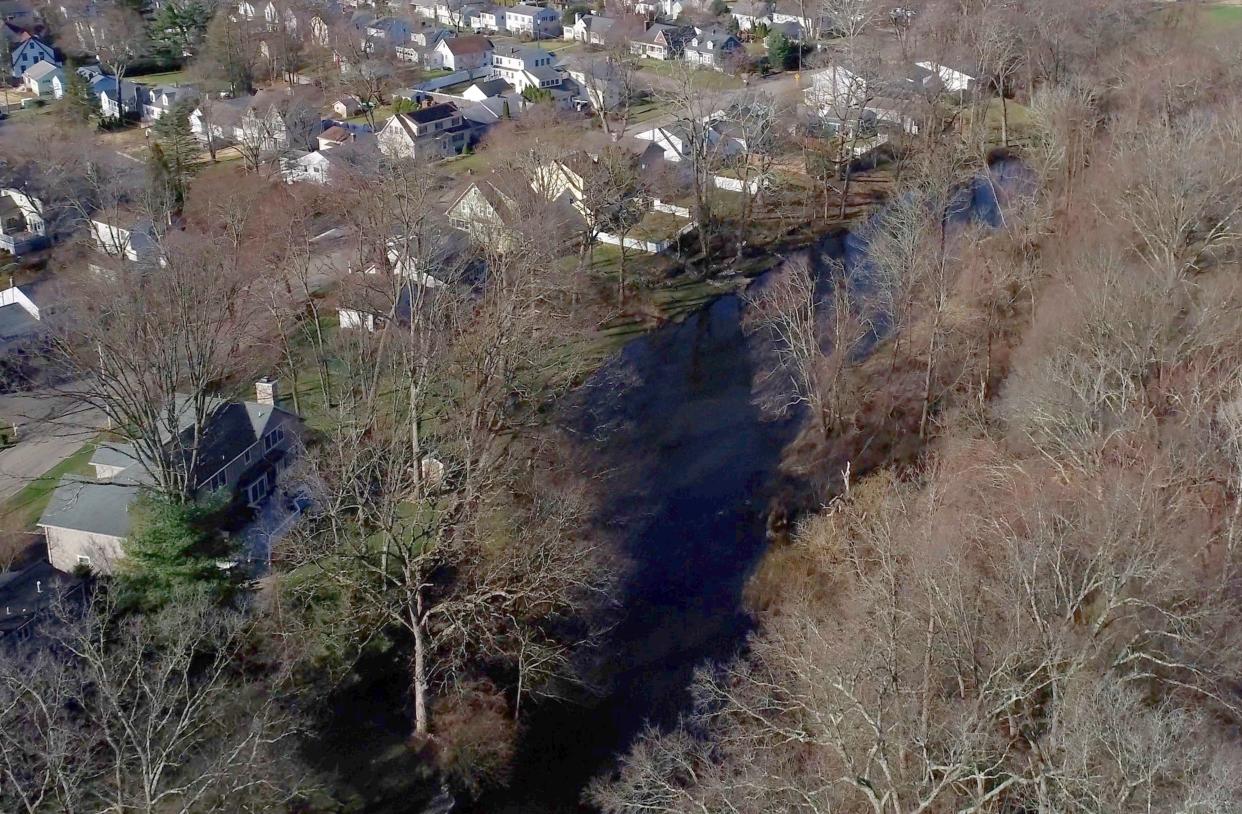 Denville, NJ March 12, 2023 -- The Park Meadow section of Denville along the Rockaway River.