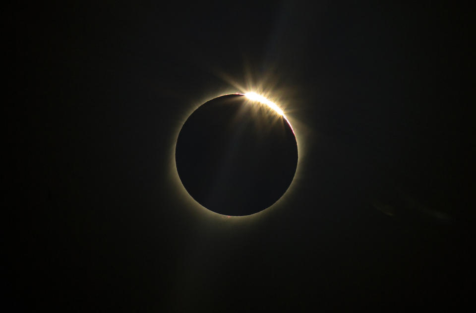 The moon blocks the sun during a total solar eclipse in La Higuera, Chile, July 2, 2019. (Photo: Esteban Felix/AP)