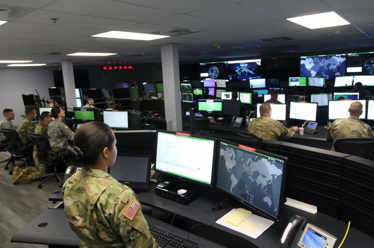 <span class="caption">Military units like the 780th Military Intelligence Brigade shown here are just one component of U.S. national cyber defense.</span> <span class="attribution"><a class="link " href="https://www.flickr.com/photos/ftmeade/43693064352/" rel="nofollow noopener" target="_blank" data-ylk="slk:Fort George G. Meade Public Affairs Office/Flickr;elm:context_link;itc:0;sec:content-canvas">Fort George G. Meade Public Affairs Office/Flickr</a></span>