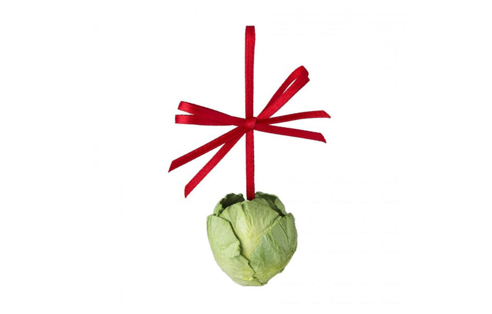 <p><a rel="nofollow noopener" href="https://www.tch.net/brussel-sprout-christmas-tree-decoration" target="_blank" data-ylk="slk:The Contemporary Home, £3" class="link "><i>The Contemporary Home, £3</i></a><br><br></p>