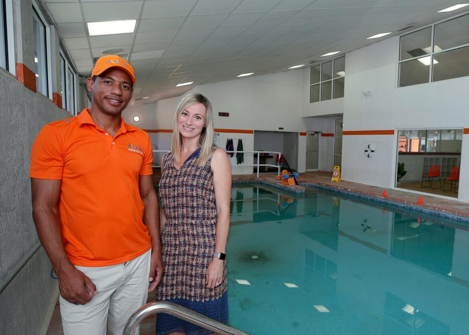 Former Olympian Rodion Davelaar and his wife Cassidy Foley Davelaar, a pediatrician, teamed up to open a branch of AQUAfin Swim School in Orange City. The location officially opened in July.