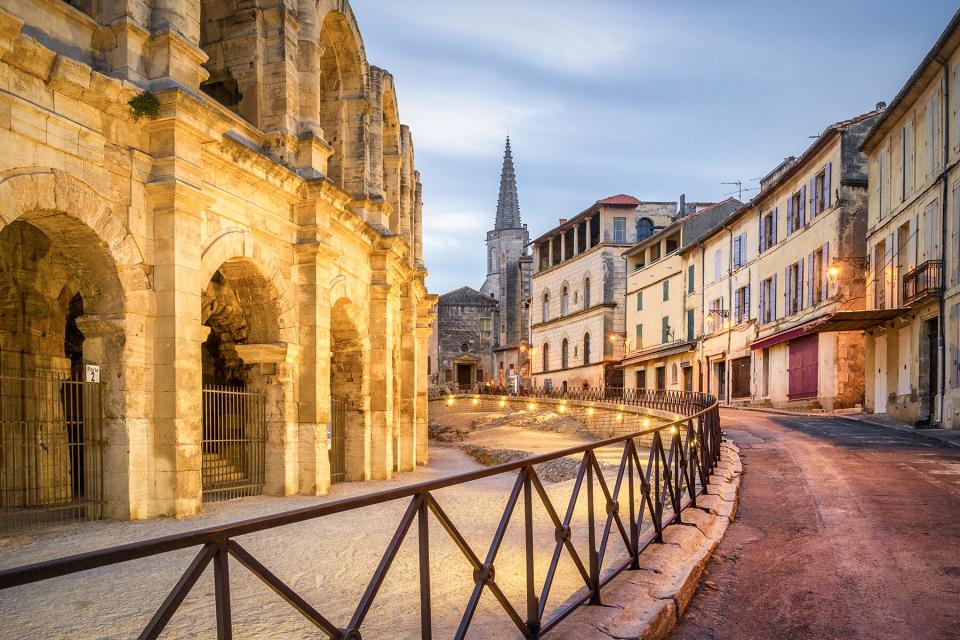 Arles, Amphitheatre, And, Old, Town,,France