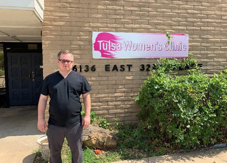 Ian Peake outside Tulsa Women's Clinic. (Courtesy Ian Peake)