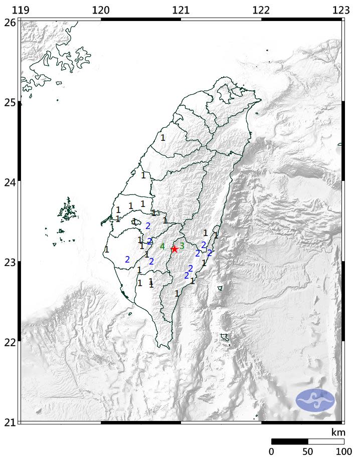 快新聞／最新！台東縣清晨連四震　最大規模達4.6