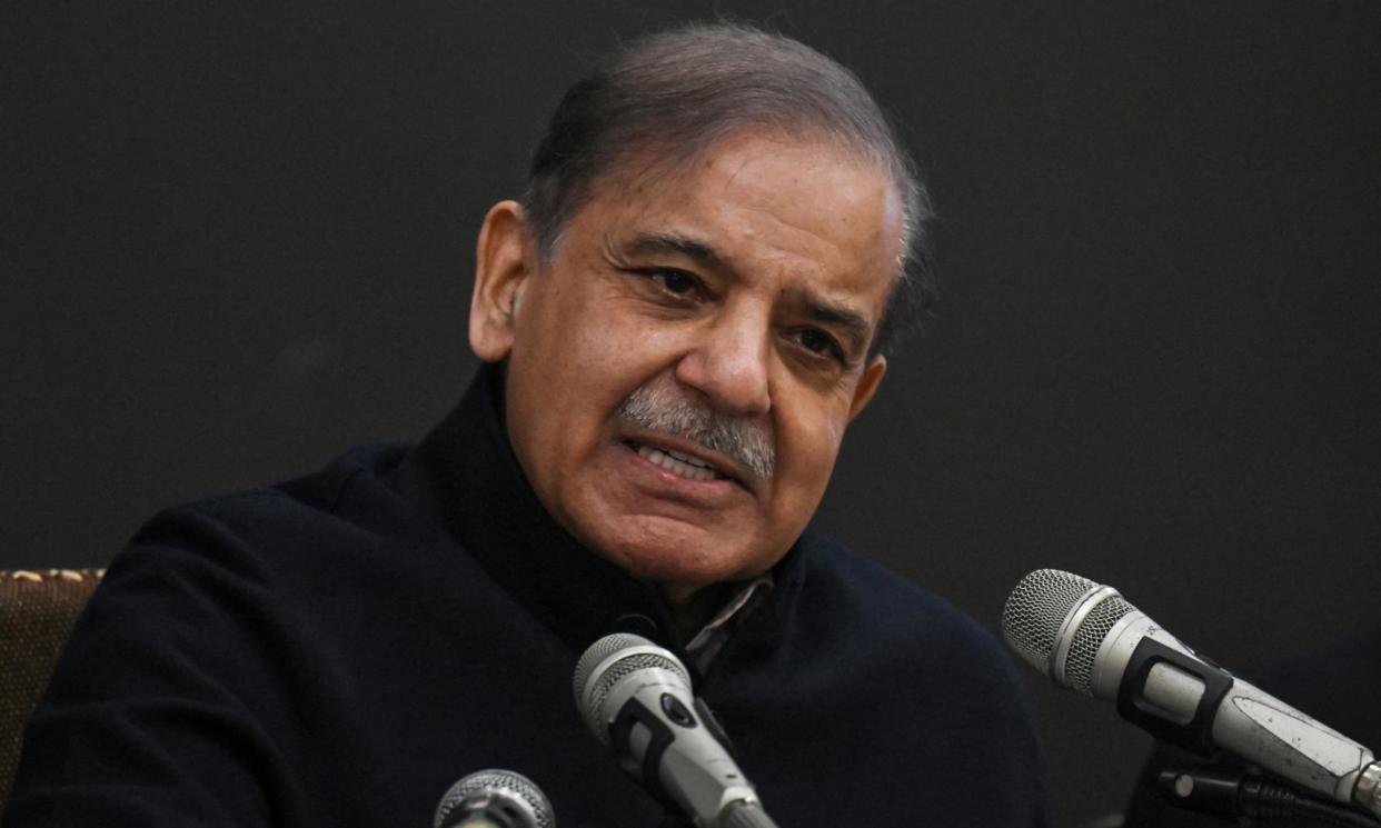 <span>Shehbaz Sharif, the president of the Pakistan Muslim League-Nawaz (PLM-N), will be the sole nominee for prime minister.</span><span>Photograph: Arif Ali/AFP/Getty Images</span>