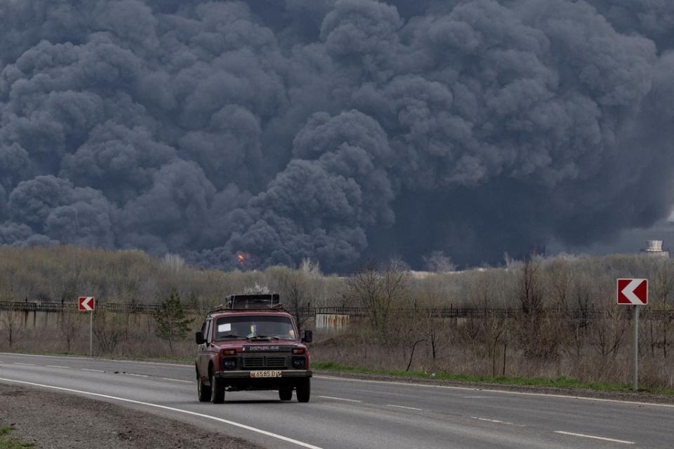 Russia has hit targets in eastern Ukraine in recent days including the Lysychansk oil refinery (Reuters)
