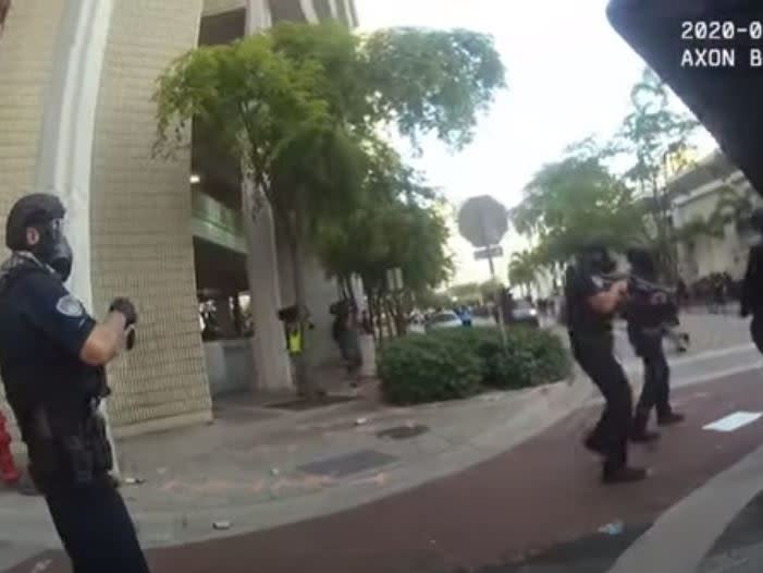 Officer responding to a 31 May protest fire rubber bullets and throw tear gas into a crowd: Fort Lauderdale Police Department