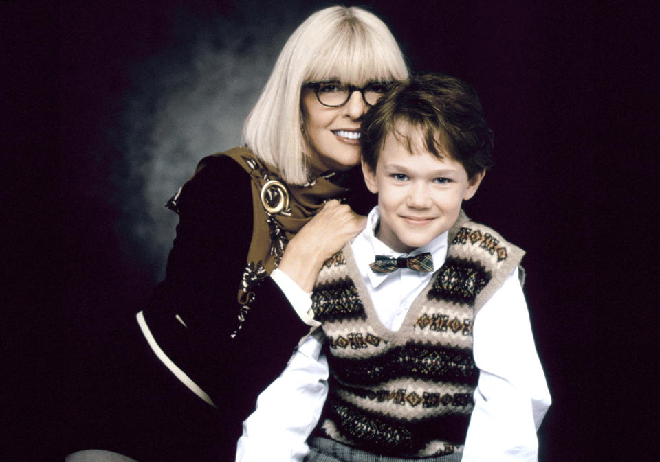 Diane Keaton and Joseph Cross posing