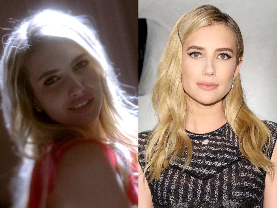 Emma Roberts as Madison Montgomery in "American Horror Story: Coven" and at Tory Burch Spring/Summer 2024 New York Fashion Week on September 11, 2023 in New York City.