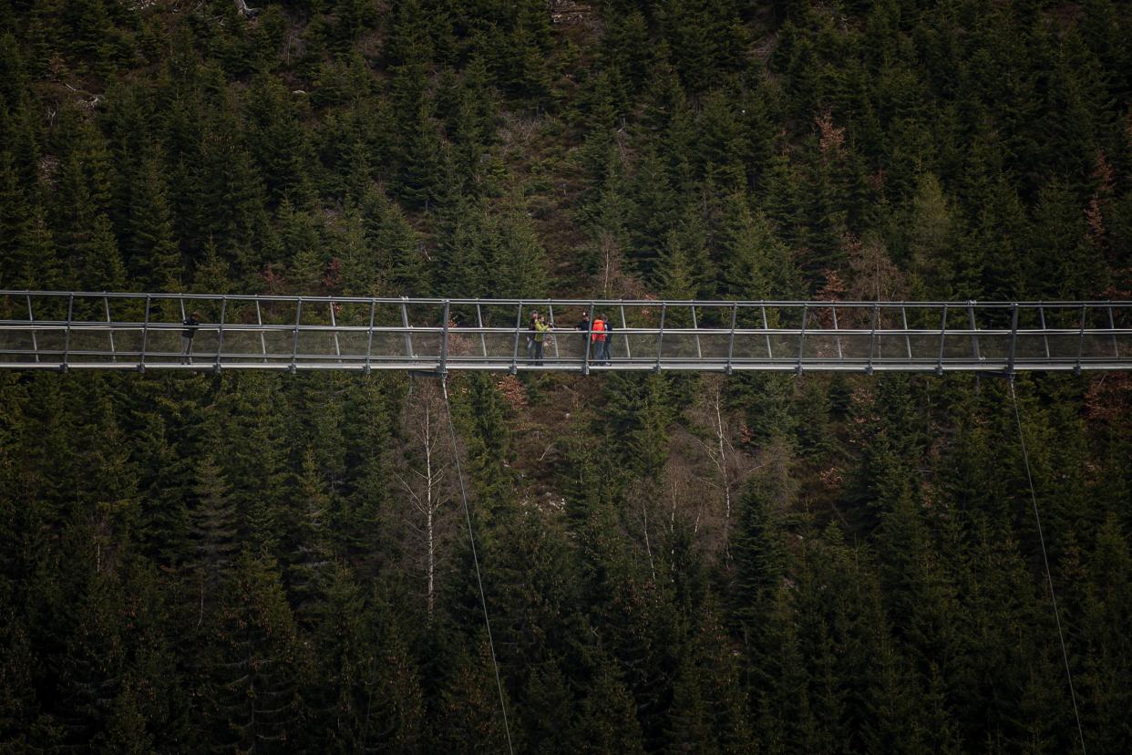 Sky Bridge 721 in the Czech Republic, the world's longest pedestrian suspension bridge