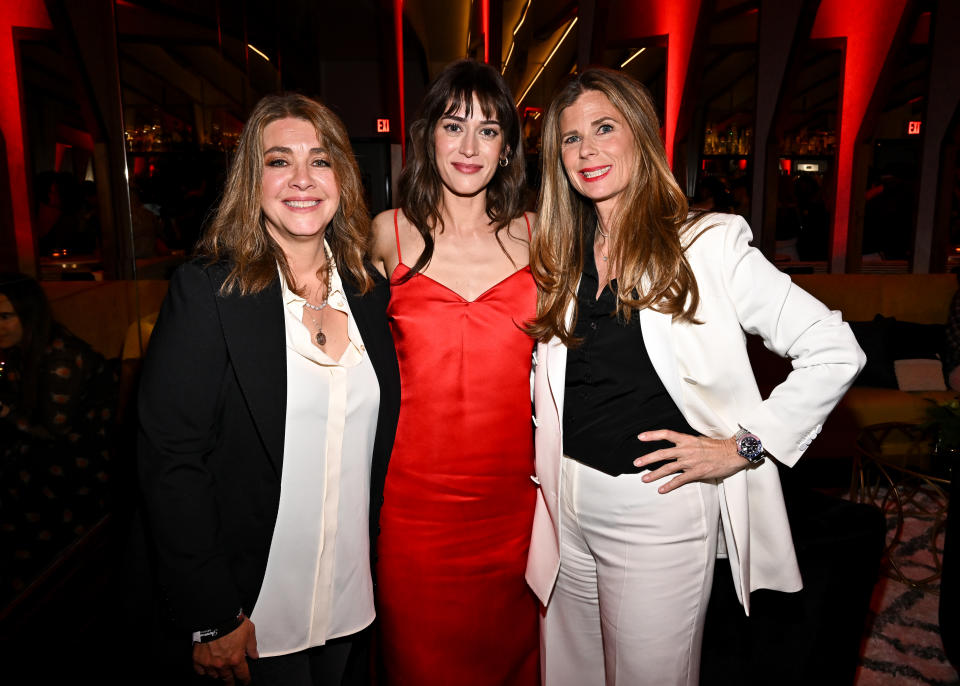 Alexandra Cunningham, Lizzy Caplan and Nicole Clemens