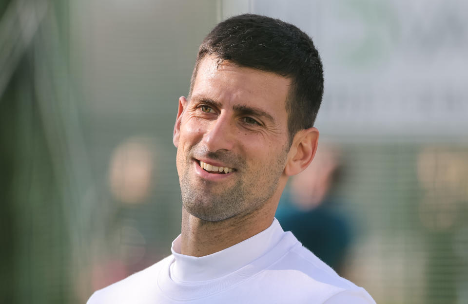 BELGRADE, SERBIA - FEBRUARY 22: Novak Djokovic smiles during the practice session at Novak Tennis Centre on February 22, 2023 in Belgrade, Serbia. (Photo by Srdjan Stevanovic/Getty Images)