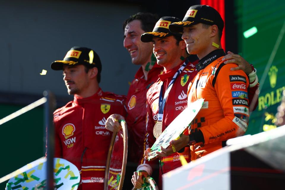 Lando Norris (right) finished on the podium for McLaren (Getty Images)