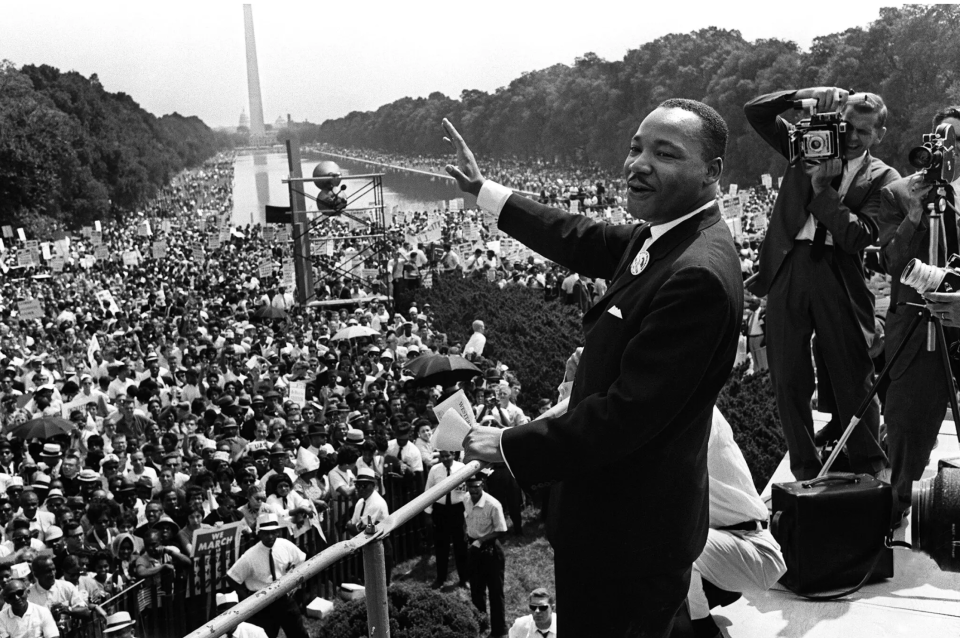 Rev. Dr. Martin Luther King Jr. at the March on Washington in 1963.