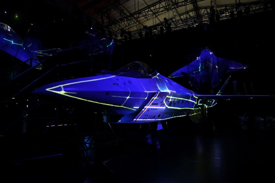 Checkmate, new Sukhoi fifth-generation stealth fighter jet is seen during an opening ceremony of the MAKS-2021 air show in Zhukovsky, outside Moscow, Russia, July 20, 2021