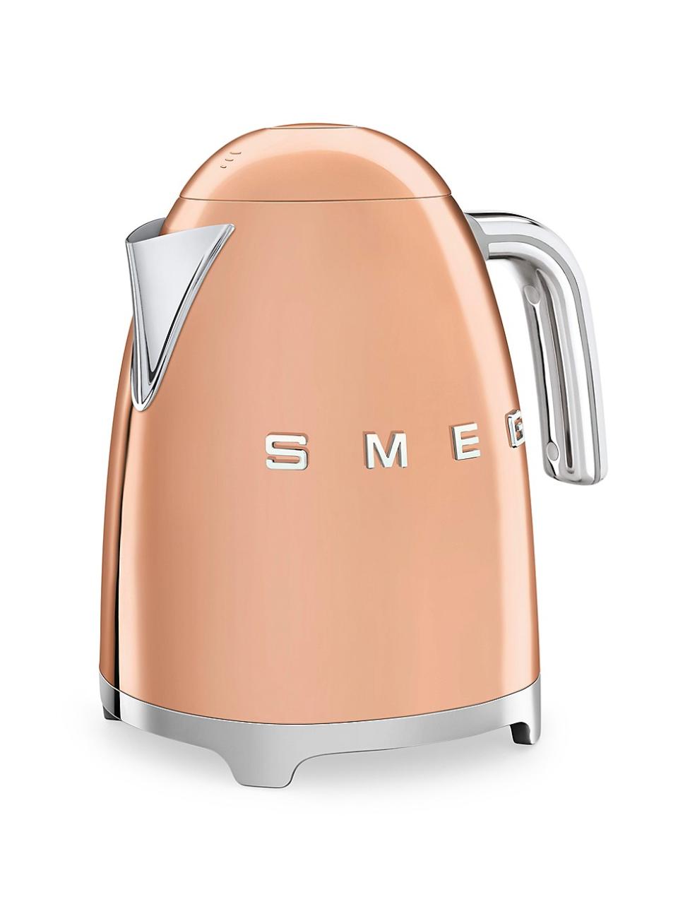 <p><a href="https://go.redirectingat.com?id=74968X1596630&url=https%3A%2F%2Fwww.saksfifthavenue.com%2Fproduct%2Fsmeg-electric-kettle-0400017179562.html&sref=https%3A%2F%2Fwww.harpersbazaar.com%2Ffashion%2Ftrends%2Fg4475%2Ftech-gifts-for-women%2F" rel="nofollow noopener" target="_blank" data-ylk="slk:Shop Now;elm:context_link;itc:0;sec:content-canvas" class="link ">Shop Now</a></p><p>Electric Kettle </p><p>saksfifthavenue.com</p><p>$239.95</p>