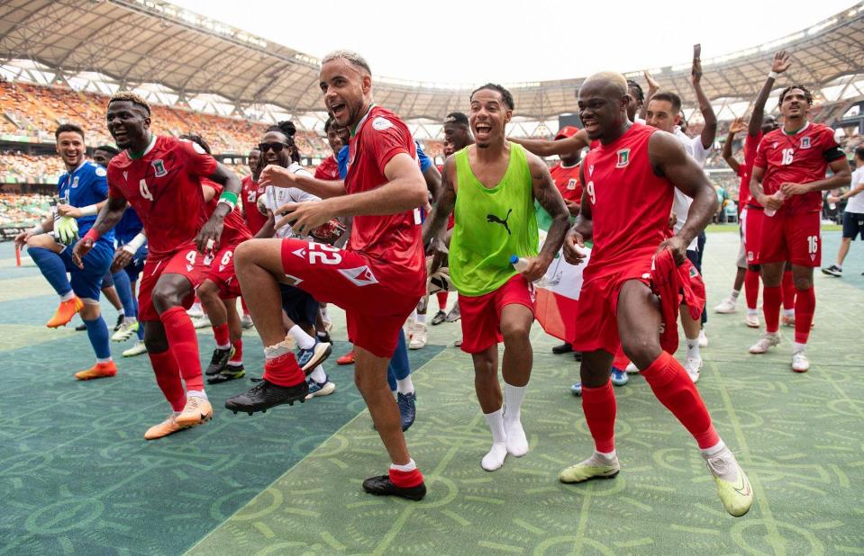     The Equatorial Guinea team at the 2024 African Cup of Nations.