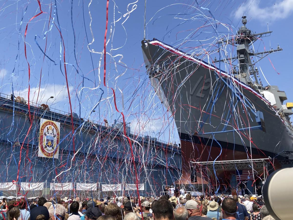 #Medal of Honor recipient watches as warship bearing his name is christened in Maine