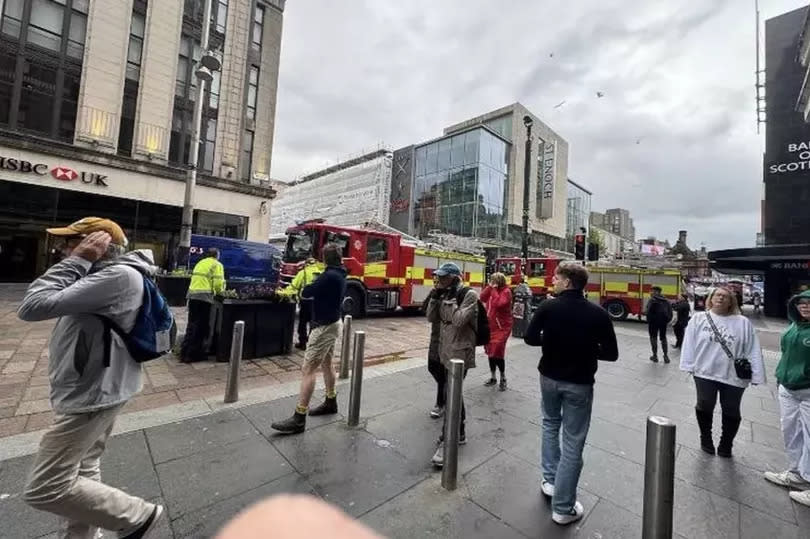 Shocked onlookers in Glasgow City Centre