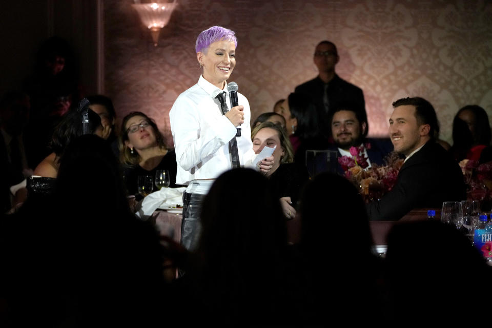 Megan Rapinoe speaks during the TIME Women of the Year event at the Four Seasons Hotel Los Angeles at Beverly Hills on March 08.<span class="copyright">Kevin Mazur—Getty Images for TIME</span>