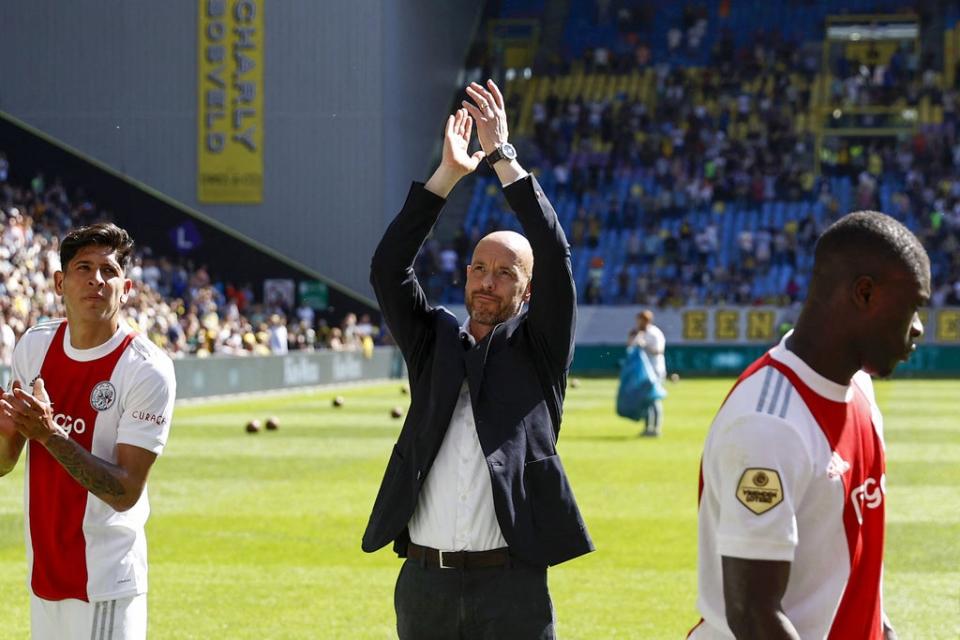 Erik ten Hag bids farewell to the Ajax fans (Getty Images)