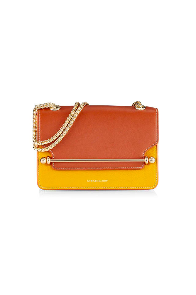 East/West Tri-Color Leather Shoulder Bag