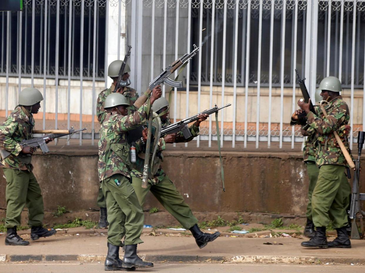 Anti-riot police fire live bullets into the air to disperse supporters of Kenya's opposition coalition in 2017: REUTERS