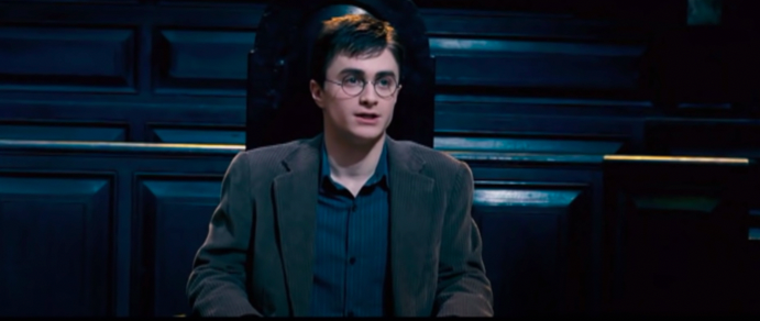 Harry on trial in "Harry Potter and the Order of Phoenix"