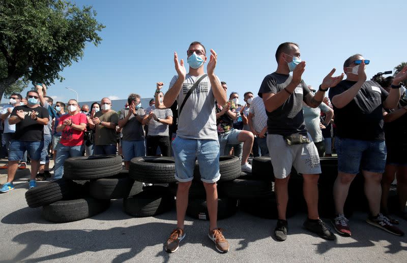 Protest against the closure of the Nissan factory in Barcelona