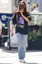 <p>Emily Ratajkowski wears a shirt from her husband's 2014 film <em>Heaven Knows What </em>while out and about in N.Y.C. on Thursday. </p>