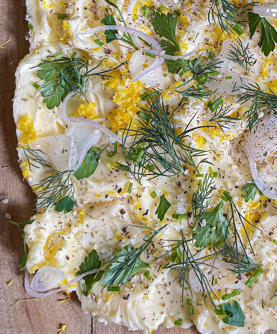 ground spices on top of butter