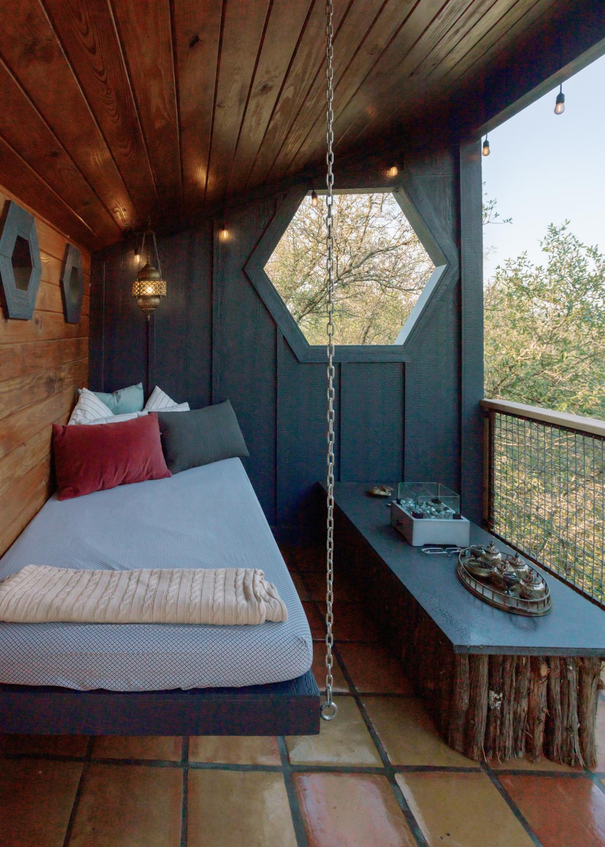 The Acorn treehouse at HoneyTree in Fredericksburg, Texas, which lays in the path of totality for the April 8, 2024 eclipse.