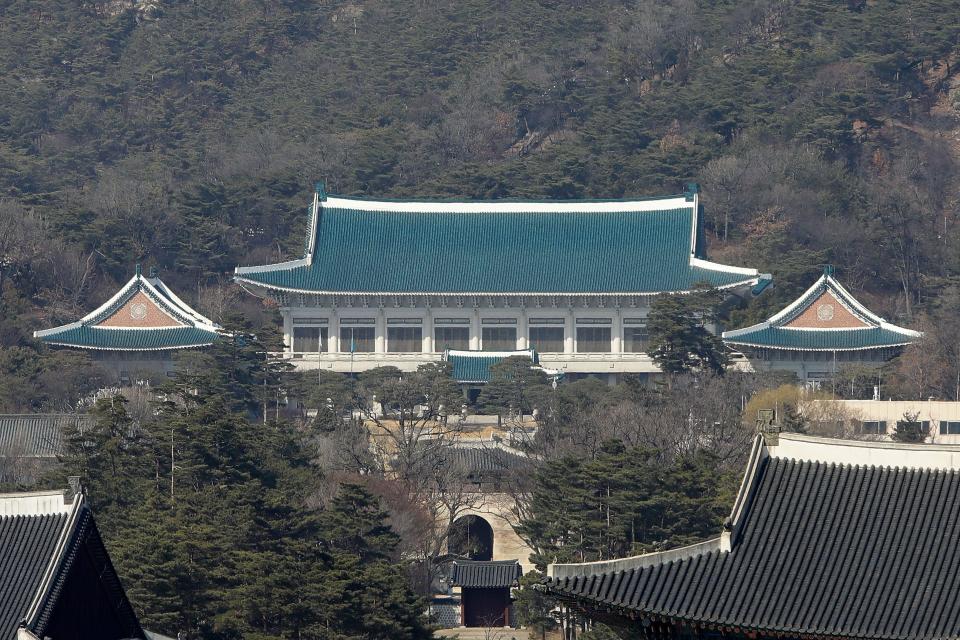 The presidential Blue House is seen on March 10, 2017 in Seoul, South Korea.