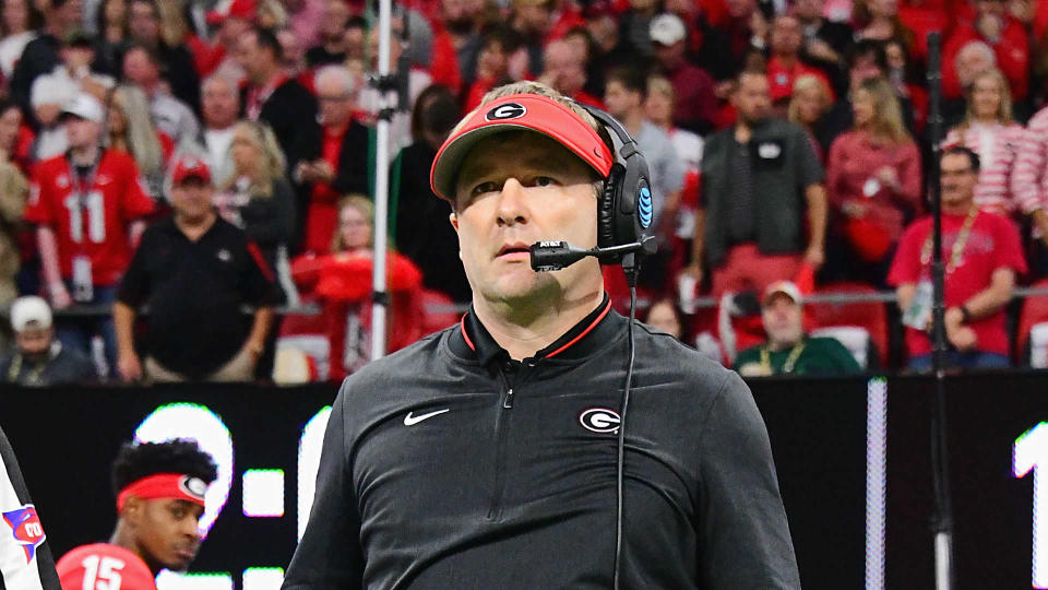 Kirby Smart tried his best to politic for Georgia after the SEC championship game loss to Alabama. It wasn’t enough. (AP)