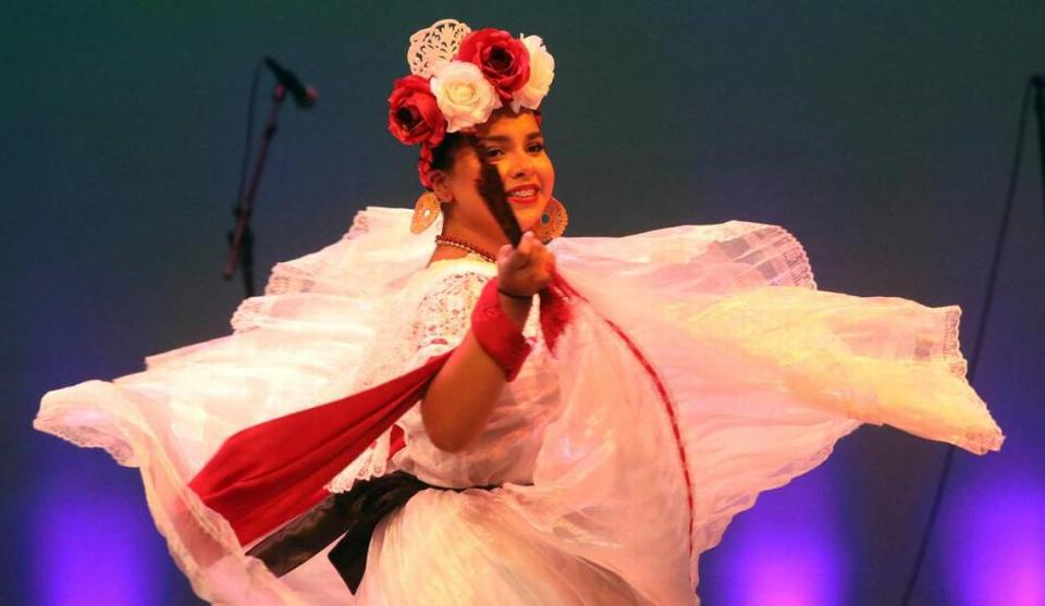 Ballet Folklórico Los Falcones perform dances from Veracruz during its Joyas de México celebration of its 25th anniversary at the Gallo Center for the Arts on March 9, 2023.