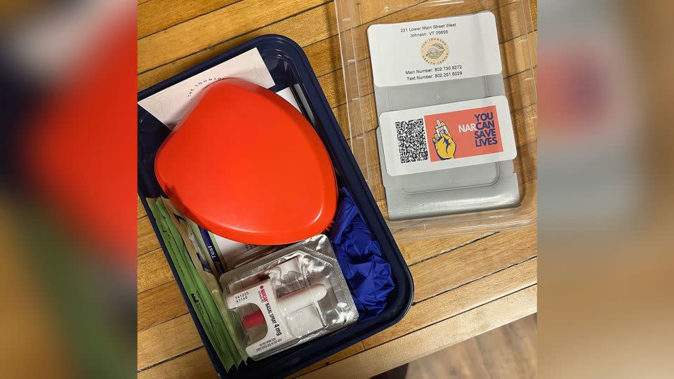 The picture shows an opioid overdose reversal kit offered in the Johnson Health Center.
  - Courtesy Caroline and Geoffrey Butler