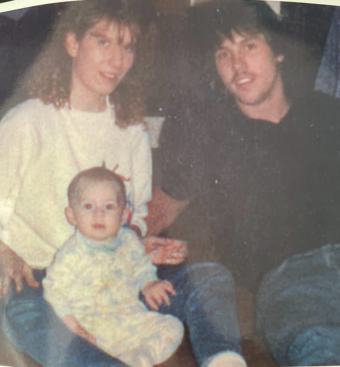Cathy Swartz with her daughter, Courteney, and her fiancé, Mike Warner. (Courtesy)