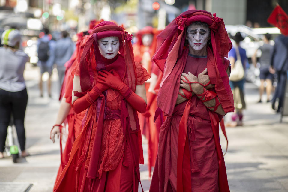 Red Brigade protestors in Brisbane on Tuesday. Source: AAP