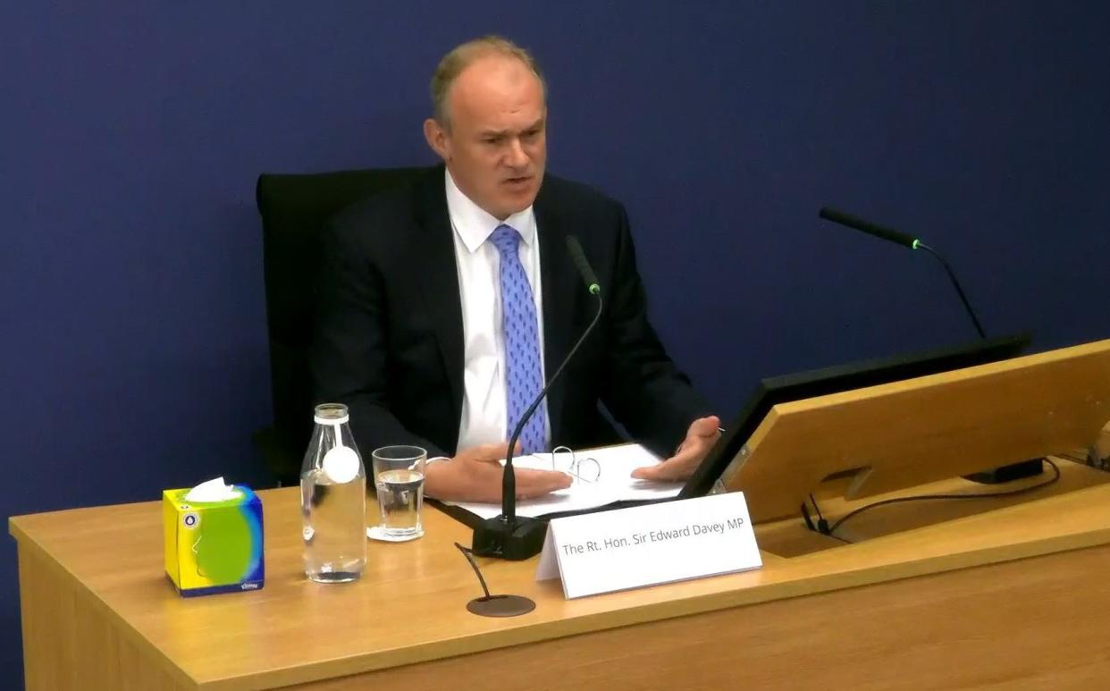 Sir Ed Davey at the inquiry