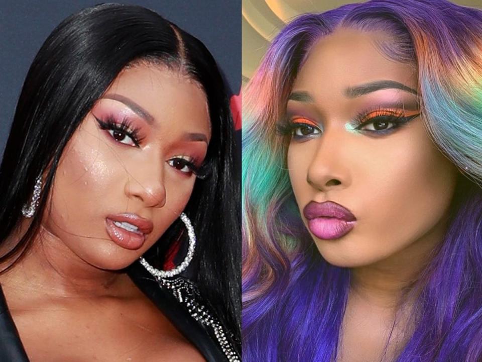 megan thee stallion rainbow hair