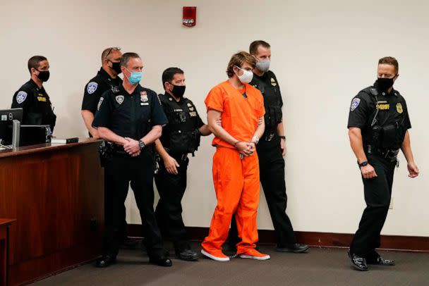 PHOTO: FILE - Payton Gendron is led into the courtroom for a hearing at Erie County Court, in Buffalo, N.Y., May 19, 2022. (Matt Rourke/AP, FILE)