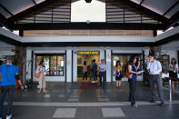 <p>The Departure area entrance of the current Seletar Airport passenger terminal. (PHOTO: Yahoo News Singapore / Dhany Osman) </p>