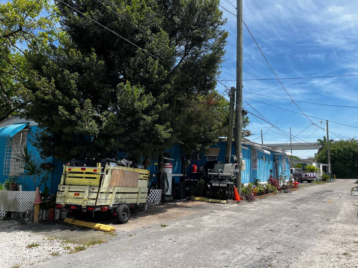 Some of the 137 mobiles homes in the area that Hialeah is planning to annex from the industrial zone of the Brownsville neighborhood.