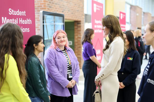 <p>Chris Jackson/Getty</p> Princess Kate meets students in Nottingham, on Wednesday