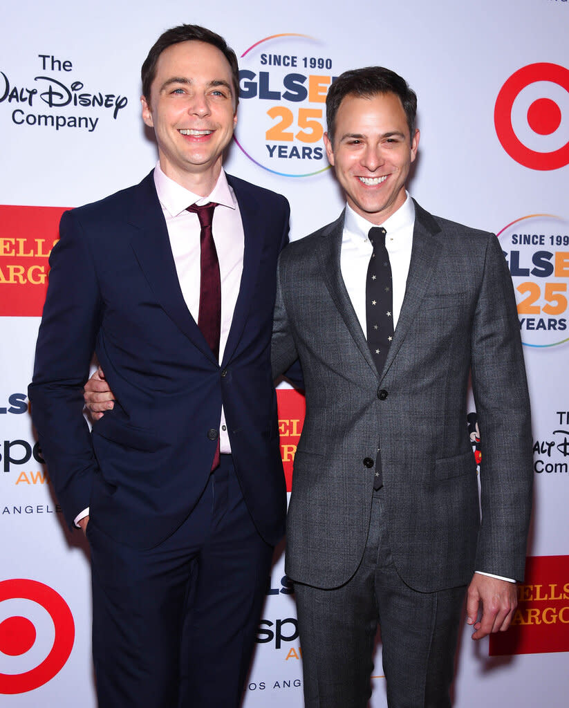 Jim Parsons and Todd Spiewak at the 11th Annual GLSEN Respect Awards in 2015. (Credit: AP Images)