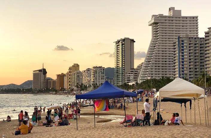 The beach and skyline in Acapulco, Mexico.