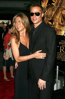 Jennifer Aniston and Brad Pitt at the New York premiere of Warner Brothers' Troy